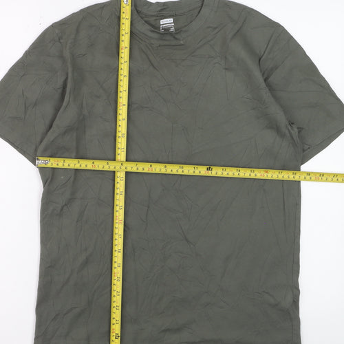 Decathlon Men's Khaki Regular Fit Cotton Short Sleeve T-Shirt Size S