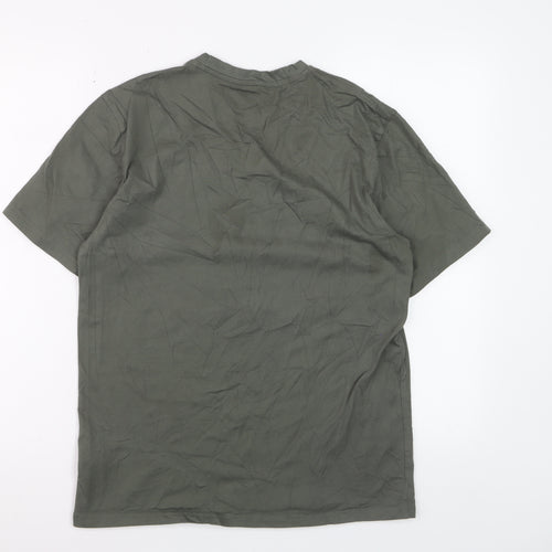 Decathlon Men's Khaki Regular Fit Cotton Short Sleeve T-Shirt Size S