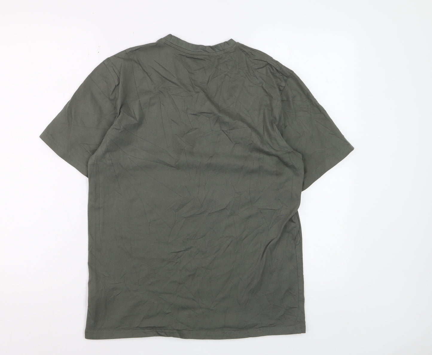 Decathlon Men's Khaki Regular Fit Cotton Short Sleeve T-Shirt Size S