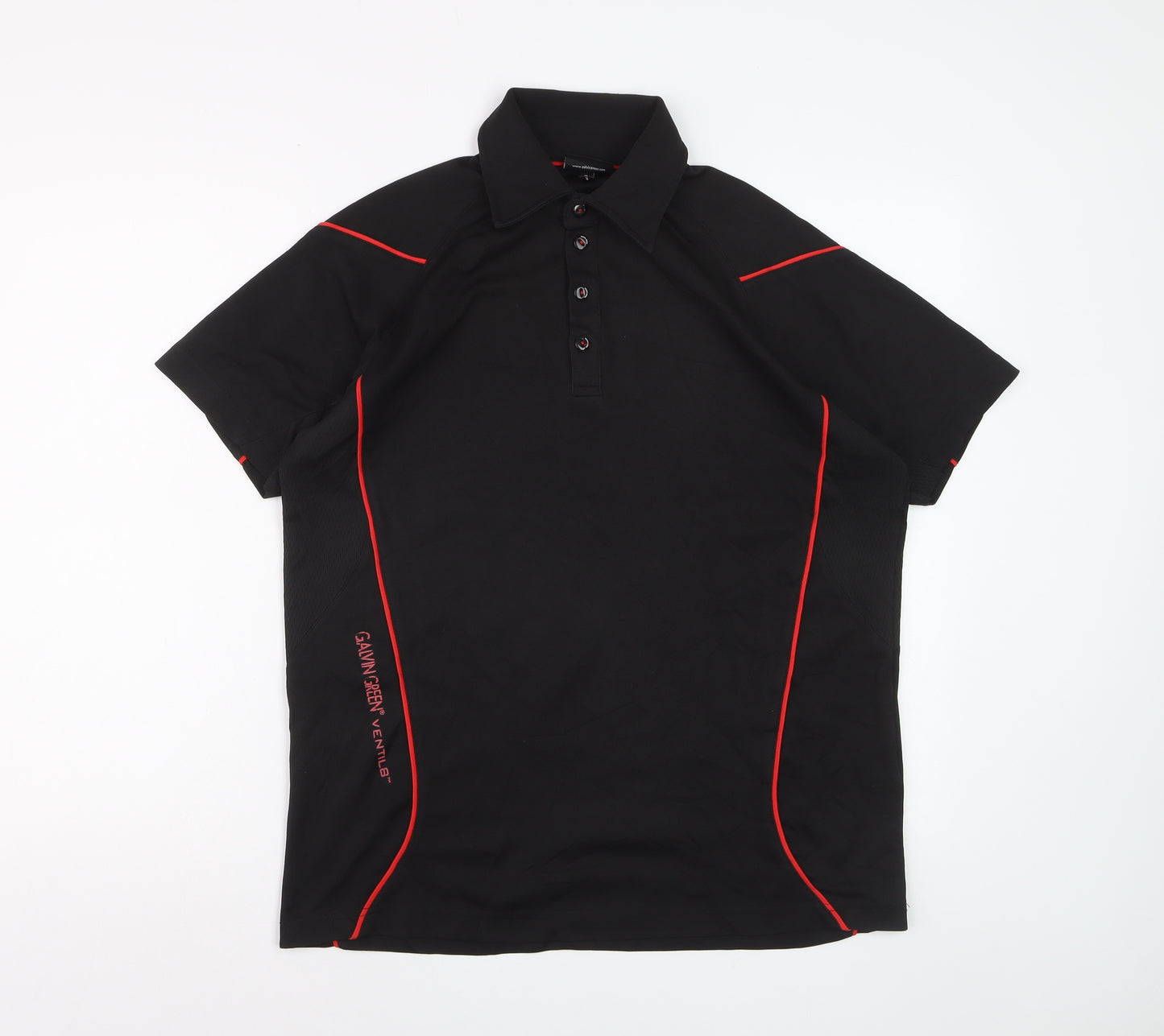 Galvin Green Men's Black Ventil8 Polo Shirt Size M Performance Golfwear