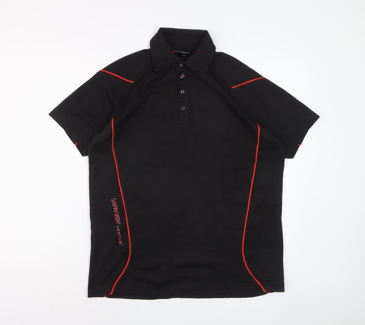 Galvin Green Men's Black Ventil8 Polo Shirt Size M Performance Golfwear