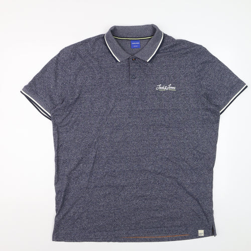 Jack & Jones Originals Men's Blue Short Sleeve Polo XXL Classic Fit