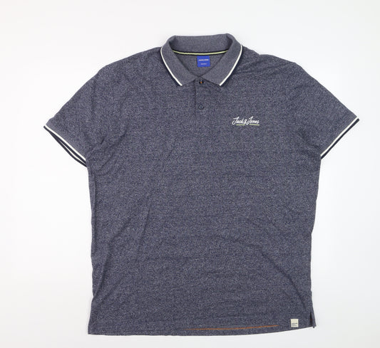 Jack & Jones Originals Men's Blue Short Sleeve Polo XXL Classic Fit