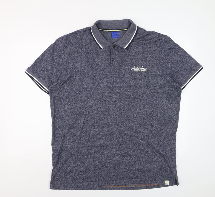 Jack & Jones Originals Men's Blue Short Sleeve Polo XXL Classic Fit