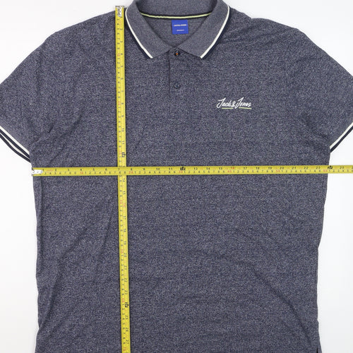 Jack & Jones Originals Men's Blue Short Sleeve Polo XXL Classic Fit