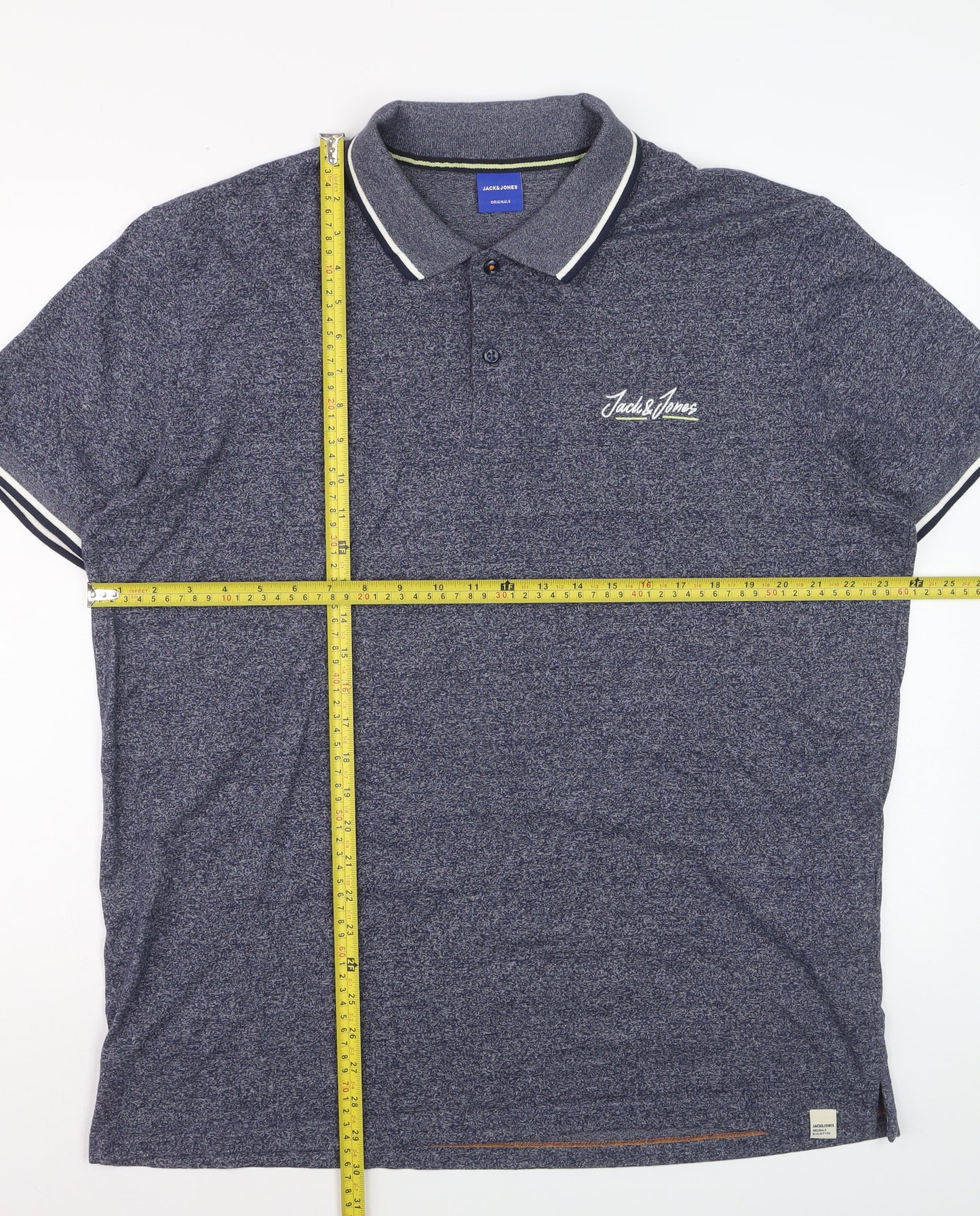 Jack & Jones Originals Men's Blue Short Sleeve Polo XXL Classic Fit