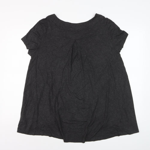 Celuu Women's Black Beaded Crew Neck Short Sleeve Jersey Top Size 16