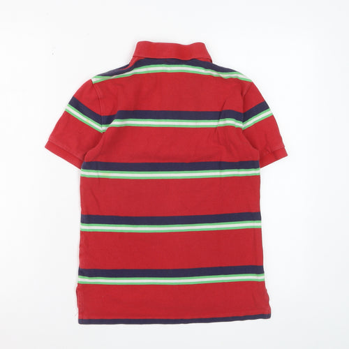 Ralph Lauren Boys Red Striped Cotton Polo Shirt Size 10-12 Years