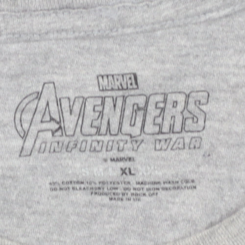Marvel Avengers Infinity War Grey Graphic T-Shirt Men's XL