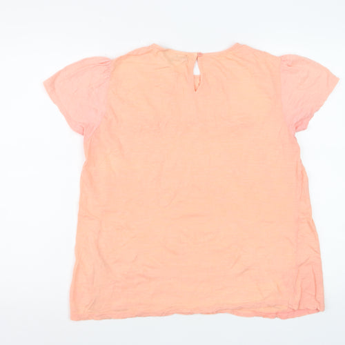 Maine New England Women’s Peach Short Sleeve Cotton Blouse Size 14