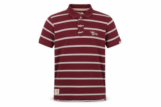 Tokyo Laundry Men's Red Striped Cotton Polo Shirt Size L
