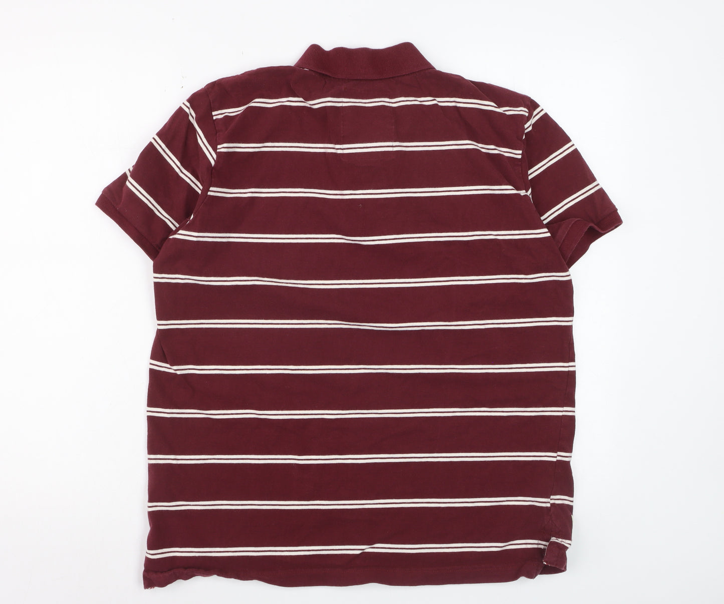 Tokyo Laundry Men's Red Striped Cotton Polo Shirt Size L