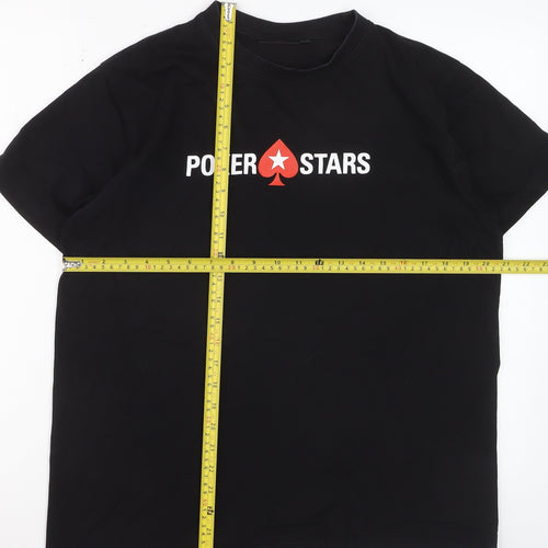 PokerStars Men's Black XL Crew Neck Graphic Print T-Shirt