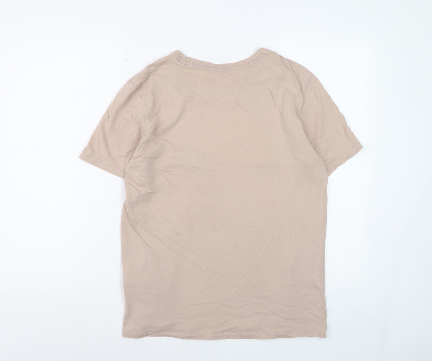Nike Men's Beige Athletic Fit Logo T-Shirt Medium Cotton Casual