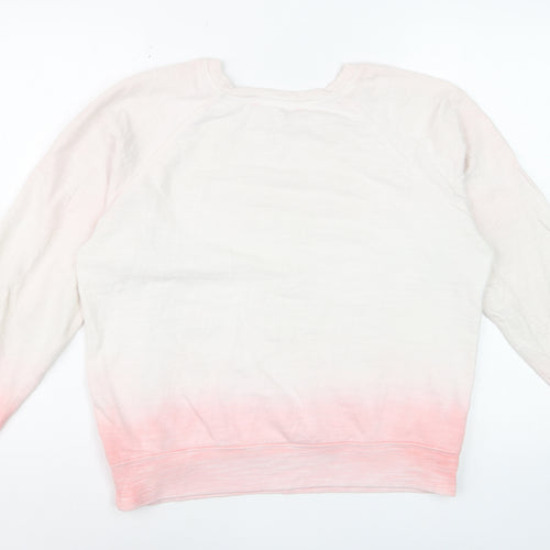 Marks and Spencer Womens Pink Ombre Cotton Pullover Sweatshirt Size 14