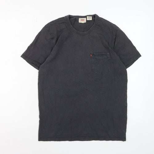 Levi's Men's Black Cotton Crew Neck Short Sleeve T-Shirt Size S
