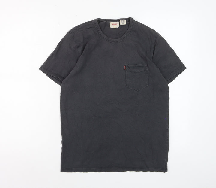 Levi's Men's Black Cotton Crew Neck Short Sleeve T-Shirt Size S