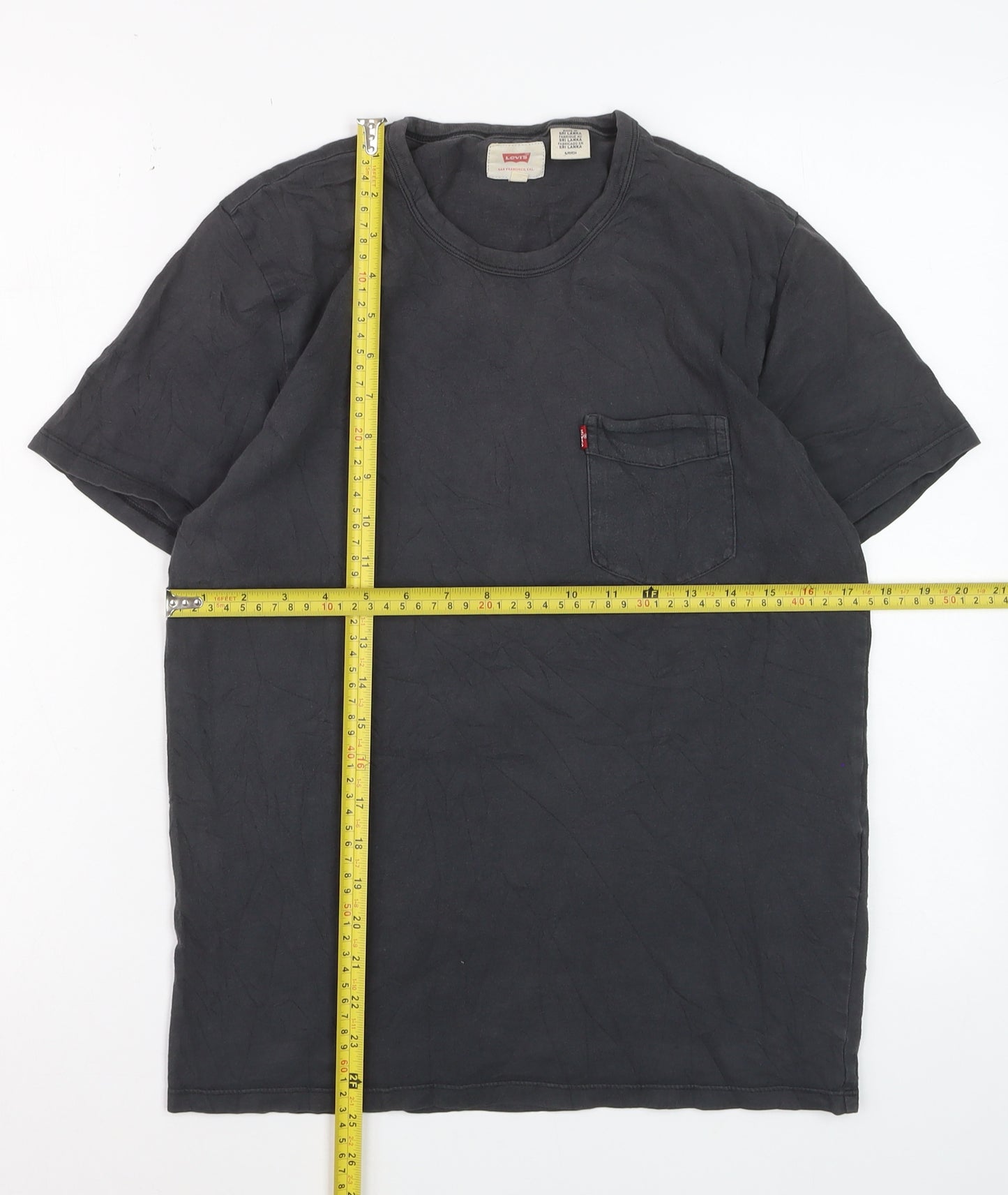 Levi's Men's Black Cotton Crew Neck Short Sleeve T-Shirt Size S