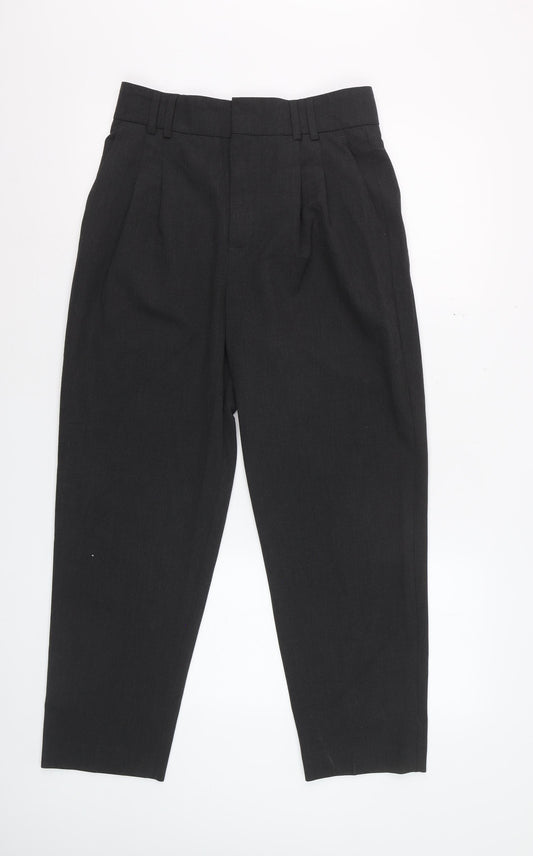 Zara Women's Black Pleated Trousers Size 8 Polyester Blend