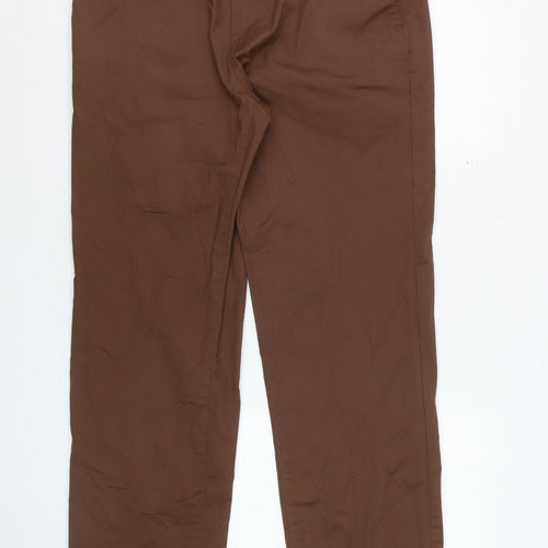 Marks and Spencer Men’s Brown Chino Trousers 34W 33L Regular Fit