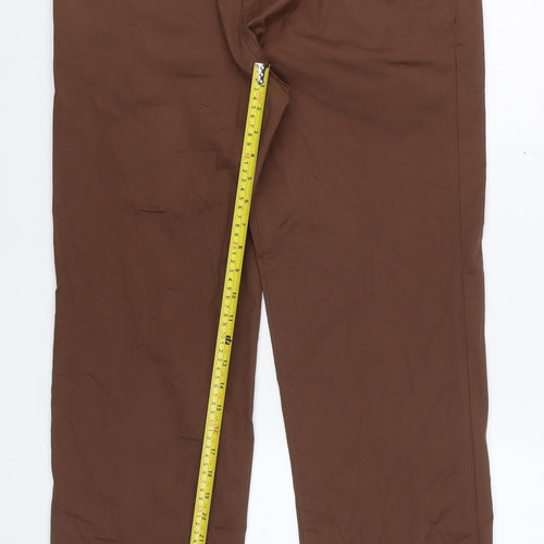 Marks and Spencer Men’s Brown Chino Trousers 34W 33L Regular Fit