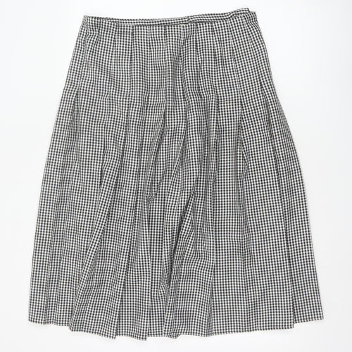 Essentials Women's Black Check Pleated Skirt Size 14