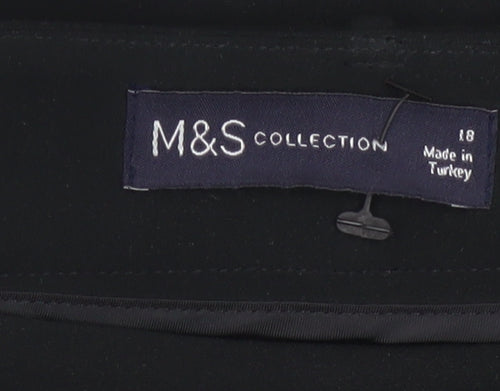 Marks and Spencer Women's Black A-Line Knee Length Skirt Size 18