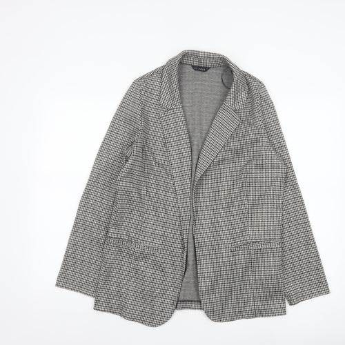 Et Vous Women's Grey Houndstooth Single-Breasted Blazer Size 10