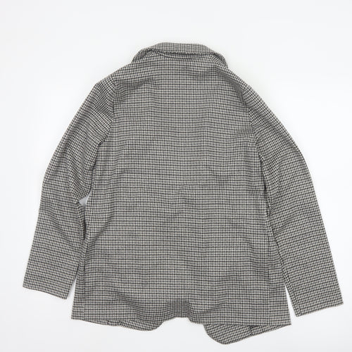 Et Vous Women's Grey Houndstooth Single-Breasted Blazer Size 10
