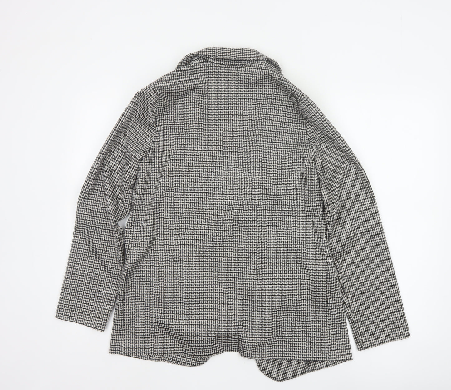 Et Vous Women's Grey Houndstooth Single-Breasted Blazer Size 10