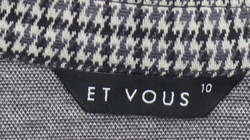 Et Vous Women's Grey Houndstooth Single-Breasted Blazer Size 10