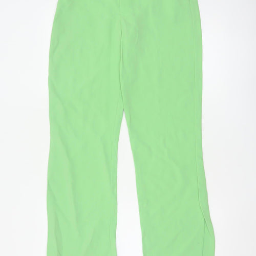 Zara Women's Green Straight Leg Crepe Trousers Size S