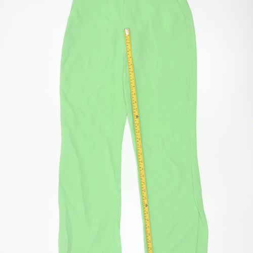 Zara Women's Green Straight Leg Crepe Trousers Size S