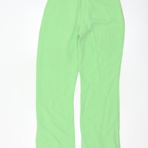 Zara Women's Green Straight Leg Crepe Trousers Size S