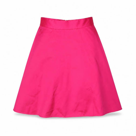 Front view of Coast Women’s Hot Pink A-Line Satin Knee Length Skirt UK 6