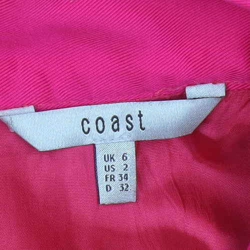 Coast Women’s Hot Pink A-Line Satin Knee Length Skirt UK 6