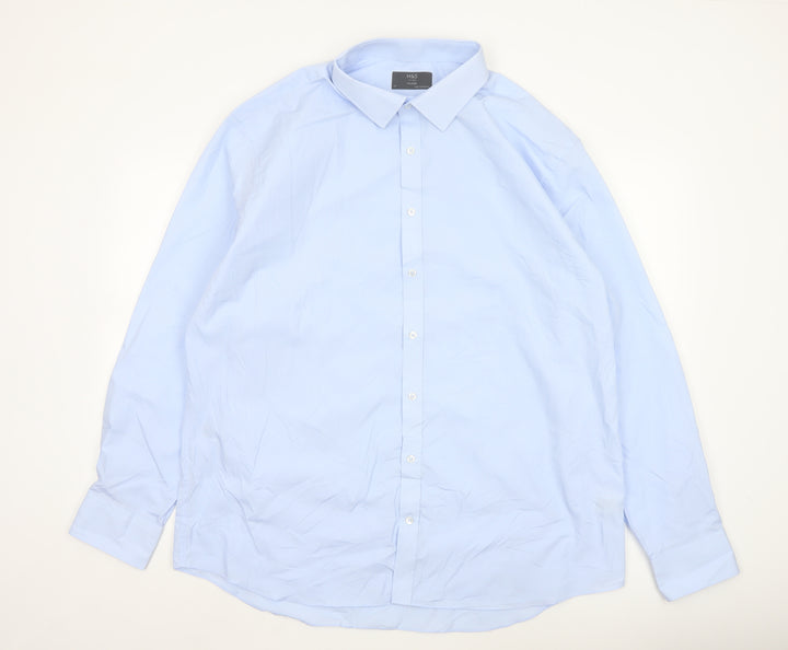 Marks and Spencer Men's Sky Blue Tailored Fit Dress Shirt 19in