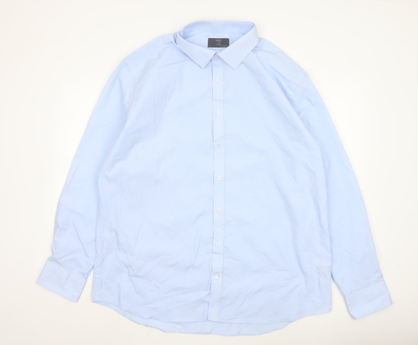 Marks and Spencer Men's Sky Blue Tailored Fit Dress Shirt 19in