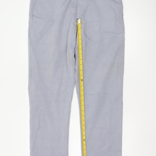 Reiss Men’s Grey Wool Cotton Chino Trousers 34in Regular Fit
