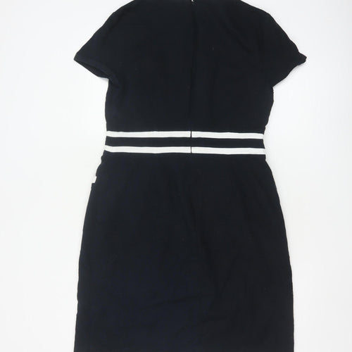 Hobbs Women Blue Short Sleeve Sheath Work Dress Size 12