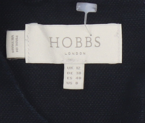 Hobbs Women Blue Short Sleeve Sheath Work Dress Size 12