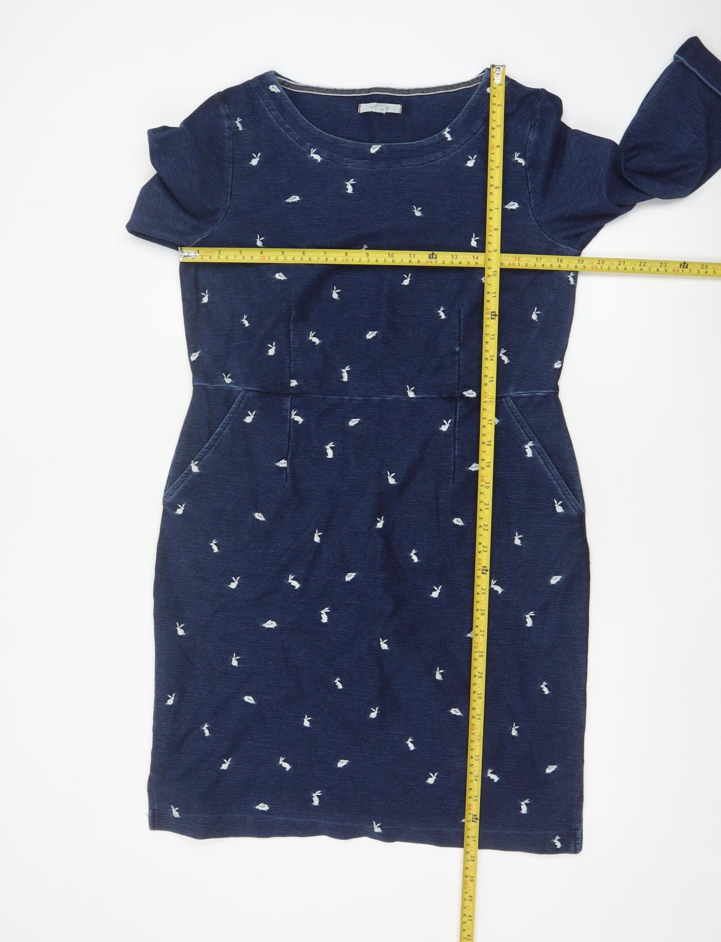 White Stuff Women Blue Animal Print Shift Dress Size 14