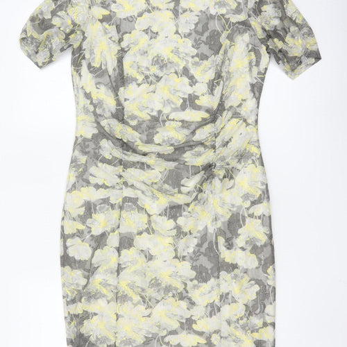 Marks and Spencer Women Grey Floral Lace Sheath Dress Size 14