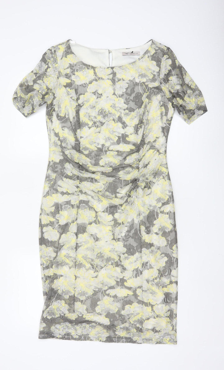 Marks and Spencer Women Grey Floral Lace Sheath Dress Size 14