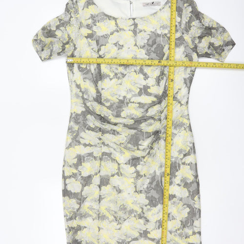 Marks and Spencer Women Grey Floral Lace Sheath Dress Size 14
