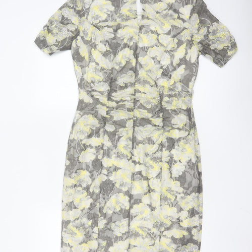 Marks and Spencer Women Grey Floral Lace Sheath Dress Size 14