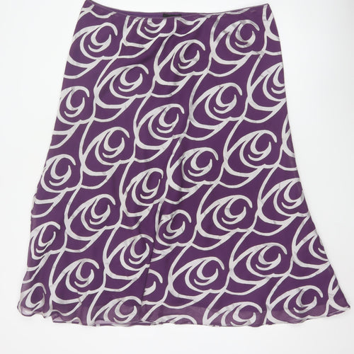 Jacques Vert Women's Purple A-Line Midi Skirt Size 22 Viscose Blend