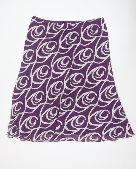 Jacques Vert Women's Purple A-Line Midi Skirt Size 22 Viscose Blend