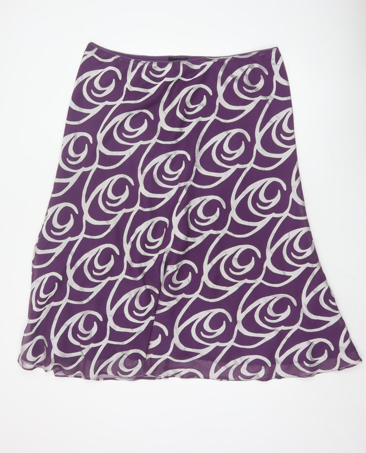 Jacques Vert Women's Purple A-Line Midi Skirt Size 22 Viscose Blend