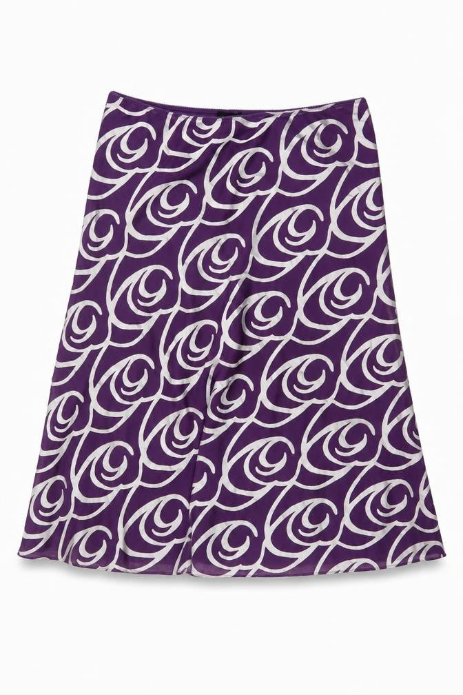 Front view of Jacques Vert Women's Purple A-Line Midi Skirt, size 22, Viscose Blend